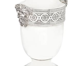 A French Neoclassical style silver and verde antico marble urn
maker's mark R L
late 19th/early 20th century