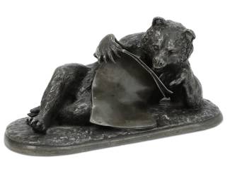 A French patinated bronze model of a recumbent bear
after Christophe Fratin (1801-1864)
Susse Freres foundry, Paris