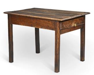 A George III Provincial oak side table
late 18th century and reduced in height