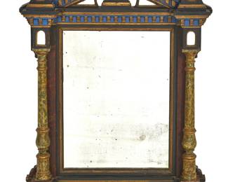 An Italian Neoclassical ebonized, polychrome decorated and faux marble mirror
early 19th century