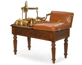 A set of English brass mounted oak jockey scales
Youngs, London
second half 19th century