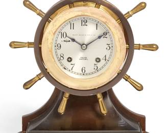 A Chelsea brass ship’s wheel clock
retailed by Bailey, Banks & Biddle
early 20th century