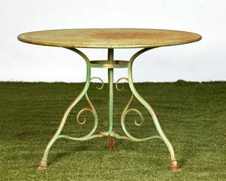 A French wrought iron garden dining table
Arras
early 20th century