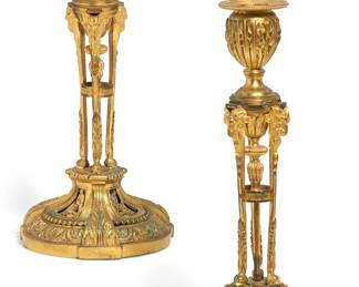 A pair of Restauration gilt bronze candlesticks
second quarter 19th century