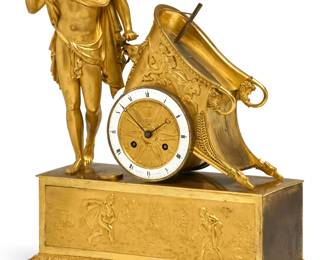 A Charles X gilt bronze figural clock
Angevin (Fl. 1806-1840), Paris
second quarter 19th century