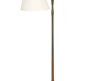 A Tiffany Studios patinated bronze bridge balance floor lamp base
early 20th century