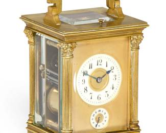 A French gilt brass petite sonnerie carriage clock
circa 1900