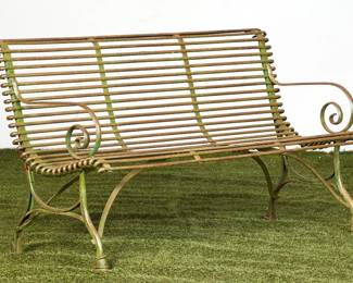 A French wrought iron garden bench
Arras
early 20th century