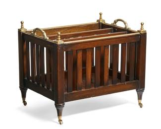 A Regency style brass mounted mahogany canterbury
post 1950