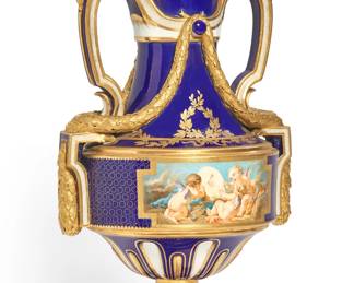 A Minton cobalt ground porcelain covered vase
second half 19th century