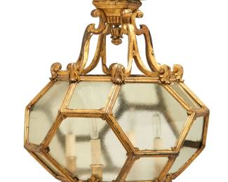 A Continental Baroque style gilt metal hanging lantern
19th century