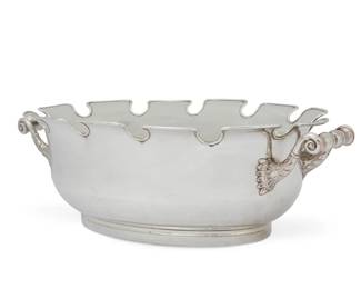 A French silverplate oval verriere
19th century