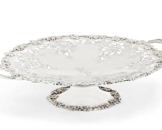 A Gorham sterling silver two handled pedestal fruit stand
1908