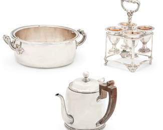 A three piece group of George III Old Sheffield plate tableware
Matthew Boulton, Birmingham
circa 1800