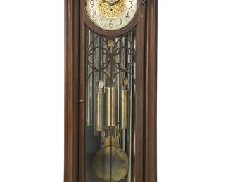 A Gothic Revival mahogany quarter chiming nine tube tall case clock
Herschede Hall Clock Company
late 19th century