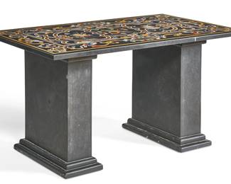 An Italian Renaissance style pietra dura and black slate table
modern