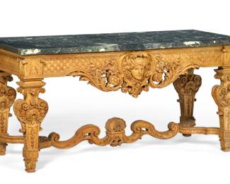 A Louis XIV style walnut console table
late 19th/early 20th century