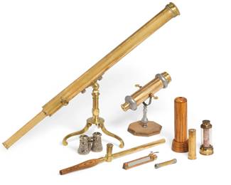 A group of decorative brass kaleidoscopes and optical instruments
19th-20th century