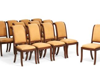 A set of twelve Lily Jack mahogany dining side chairs
modern