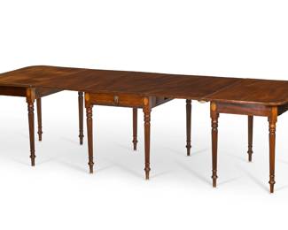 An American Federal line inlaid mahogany extension dining table
probably Massachusetts
early 19th century