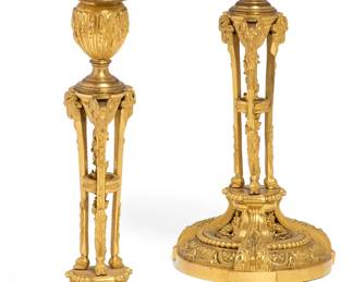 A pair of Restauration gilt bronze candlesticks
second quarter 19th century