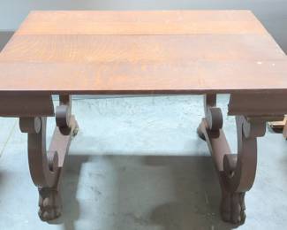 Vintage Wood Table, 42" L x 28.5" W x 29" H