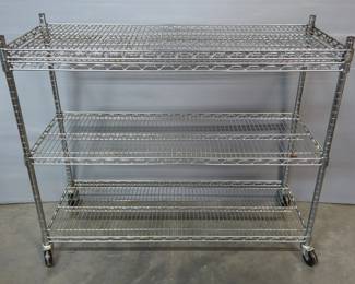 Seville Classics Stainless Steel Rolling Storage Rack, 38" x 48" x 18"