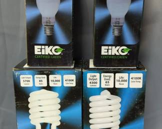 Eiko Arc Master Metal Halide Lights, 175 Watts, Qty 2, And Eiko 85 Watt And 65 Watt CFL Bulbs, 41 Med Base