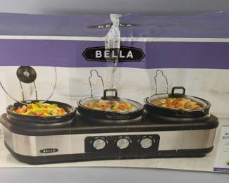 Bella Triple Slow Cooker Buffet And Serve, In Original Box