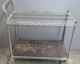 Eagle Shelving Wire Cart, On Wheels, 32" (Not Including Handle) x 36" x 18", 2 Shelves