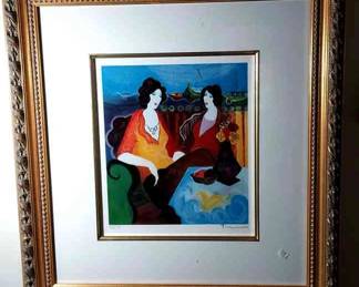 Itzcak Tarkay At the Port Signed Framed Print