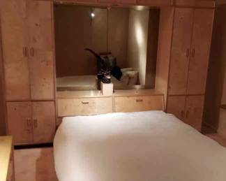 Henredon Scene Two Storage Platform Bed with Air Mattress System.