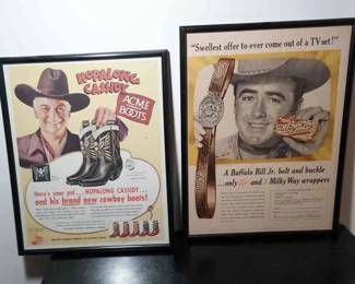 Circa 1950s Vintage Framed Ads