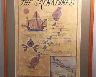 Sandra Fisher Lithograph Signed And Framed, The Grenadines 