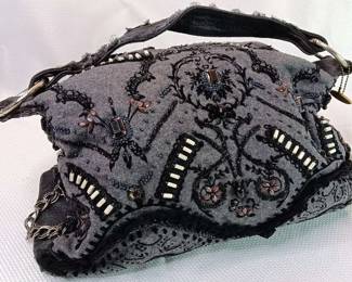 Leather and Wool Hand Bag