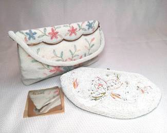 Vintage French Beaded Evening Bags Cutch Purses