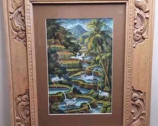 Signed Print In Handcrafted Frame.