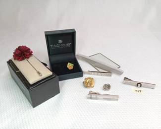 Mens Pins, Tie Clips Includes Sterling Pin and Tie Clip 
