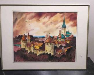 Signed and Framed Watercolor. 