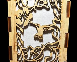 Wooden Hummingbird Lamp