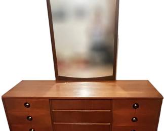 Stanley Walnut Dresser Mirror