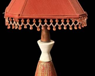 Red Fluted Table Lamp