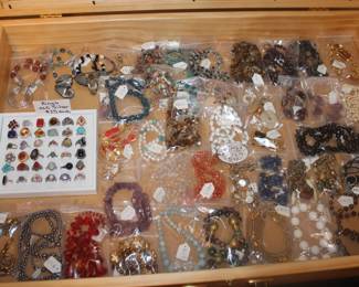 Fashion Jewelry, Necklaces, Bracelets, Earrings, .925 Silver Rings and Butterfly Brooches.  Some of the Jewelry is Joan Rivers brand.