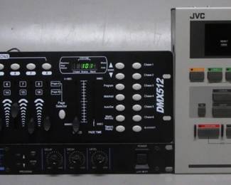 LOT OF 3 ITEMS YAMAHA REV 100, JVC RM-G410U REMOTE CONTROL PANEL, ACROBAT STAGE APE LIGHTING CONTROL PANEL NO