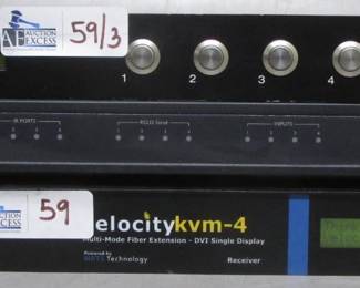 LOT OF 3 ELECTRONICS INCLUDING THINK LOGICAL VELOCITY KVM-4, PHILIPS PRONTO SERIAL EXTENDER, TU LIGHT BOX