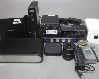 BOX ELECTRONICS INCLUDING SONY TRANSMITTERS, MAC STATION AND MORE
