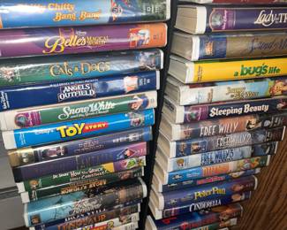 Lots of Disney VHS tapes