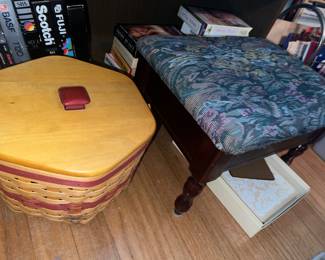 cute stool and basket