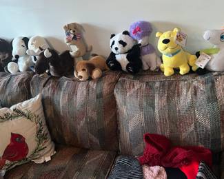 Stuffed toys, some new with tags and some puppy toys too