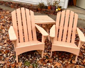 1 of 2 Child size Adirondack chairs and table